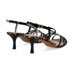 ALBANO Sandalias con tacón de Mujer 5344 / 17 NEGRO/LEOPARDO