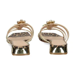 ALBANO Sandalias planas de Mujer 5421 / 1 PLATINO/LEOPARD