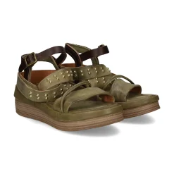 A.S.98 Sandalias con plataforma de Mujer C02001 0002 GREEN+TDM