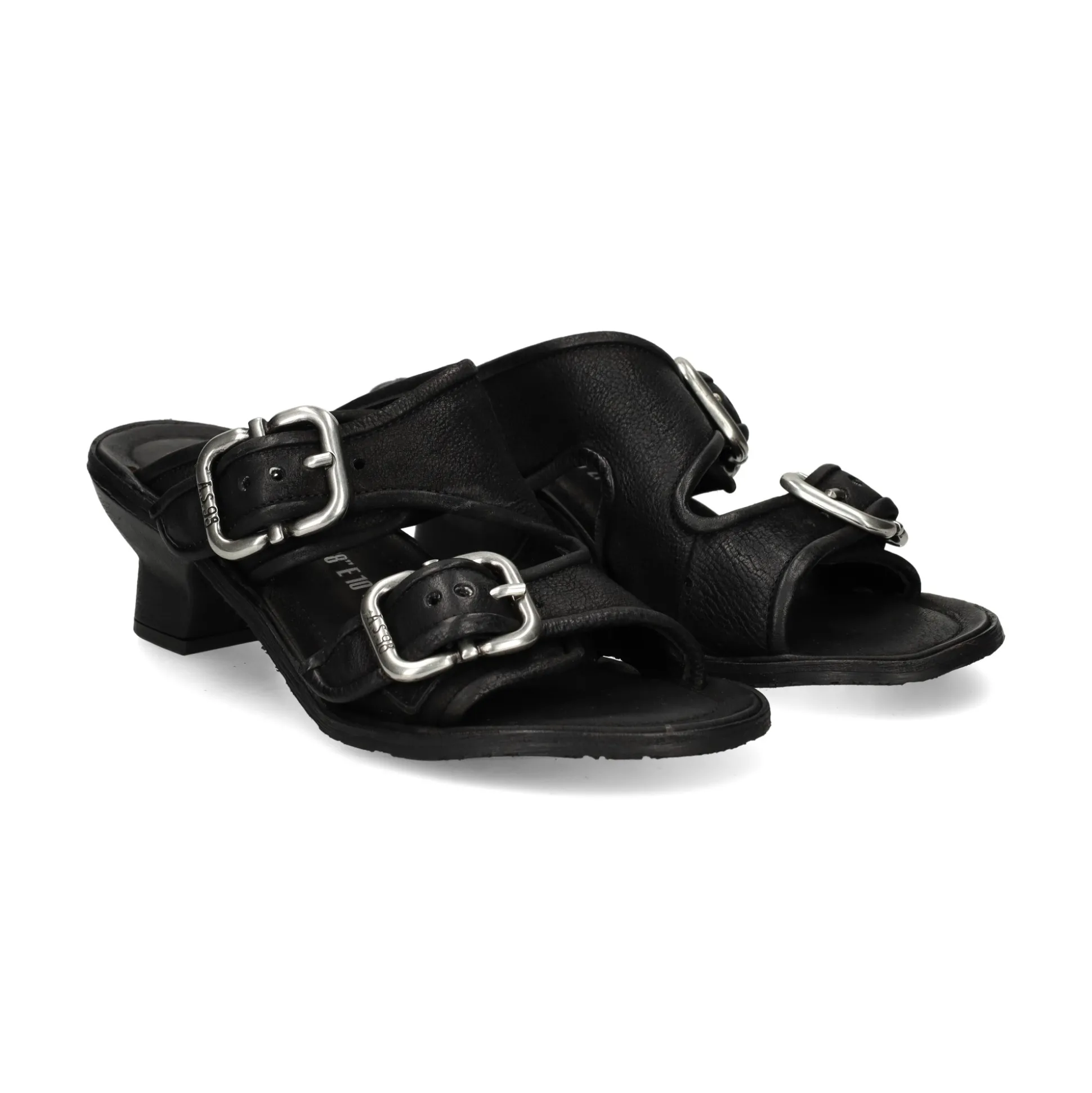 A.S.98 Sandalias con tacón de Mujer C03007 6002 NEGRO