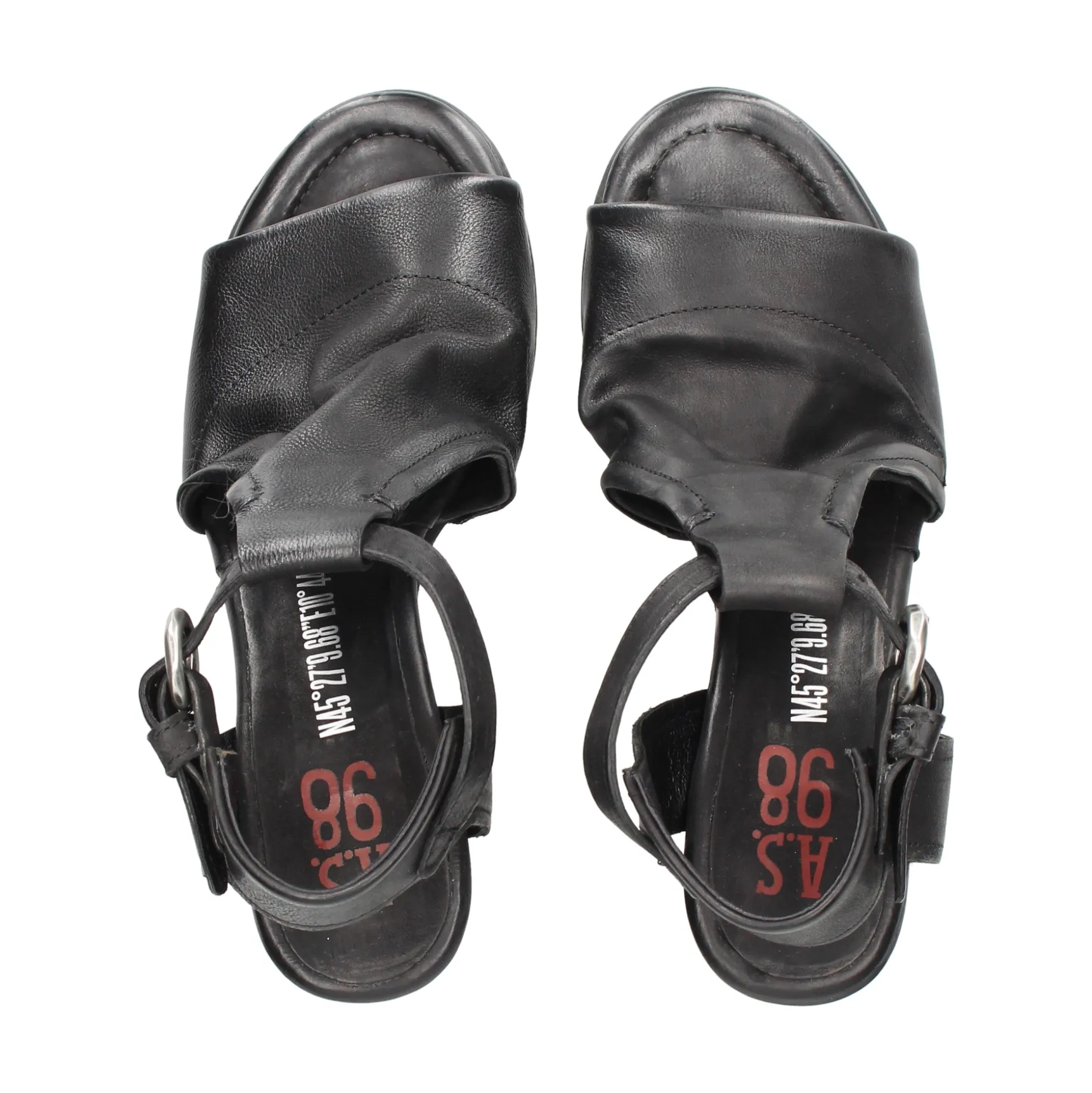 A.S.98 Sandalias con tacón de Mujer C04002 6002 NEGRO