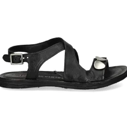 A.S.98 Sandalias planas de Mujer A16059 6002 NEGRO