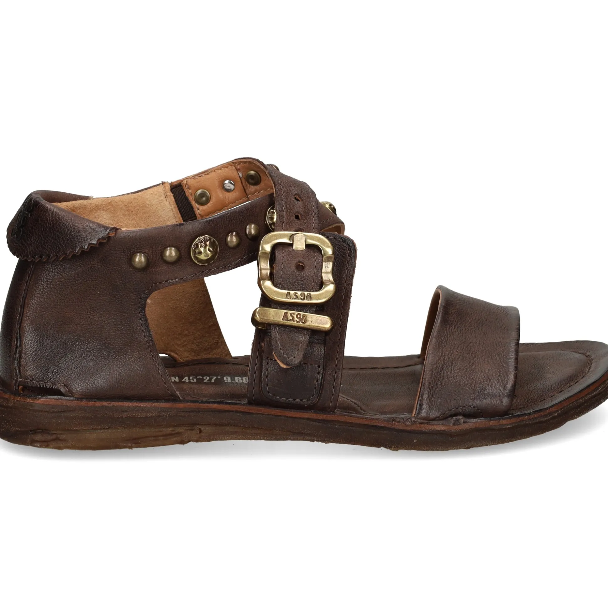 A.S.98 Sandalias planas de Mujer A16072 6144 EBANO