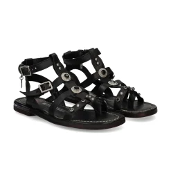 A.S.98 Sandalias planas de Mujer B94002 6002 NEGRO
