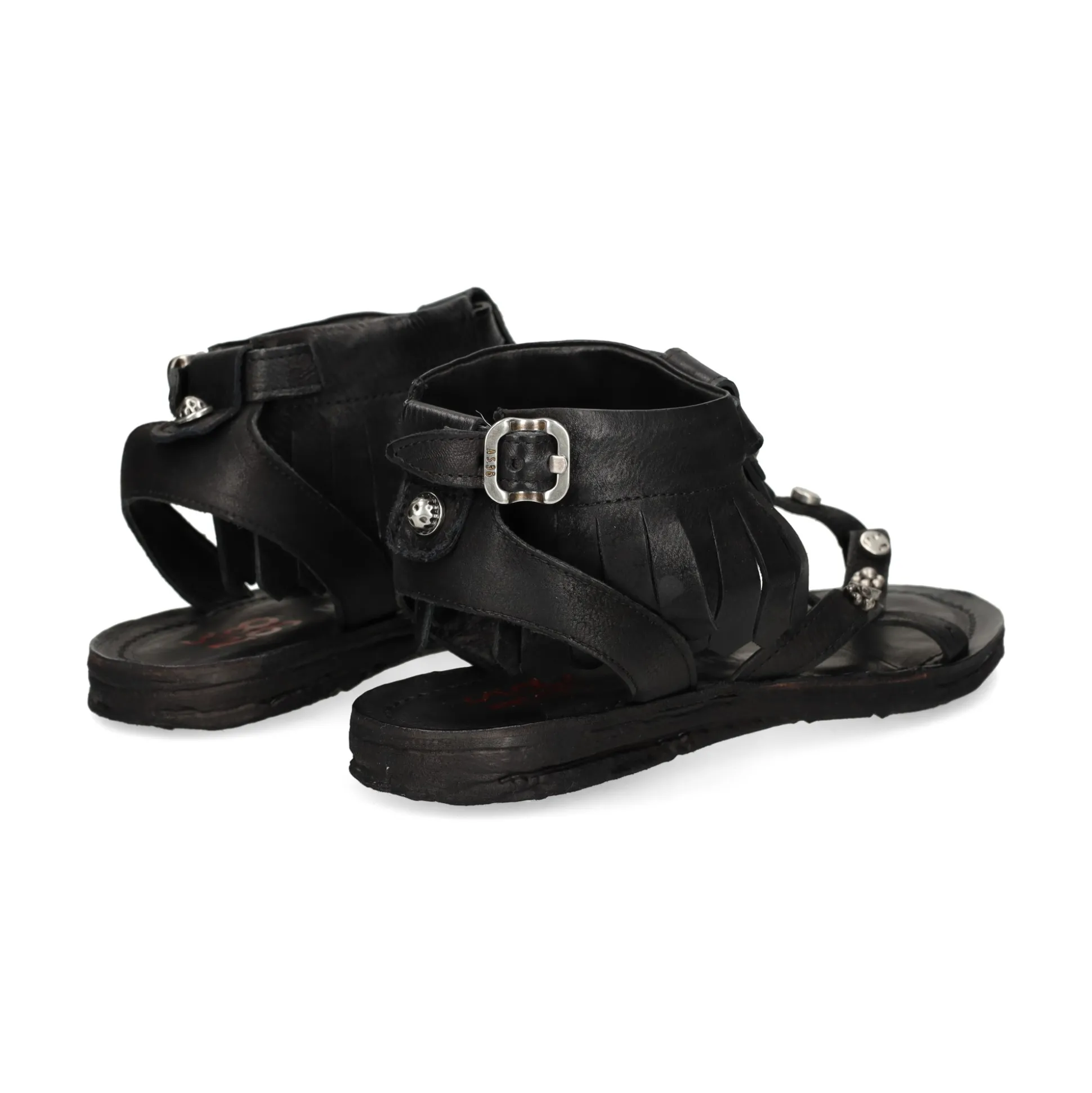 A.S.98 Sandalias planas de Mujer A16069 6002 NEGRO