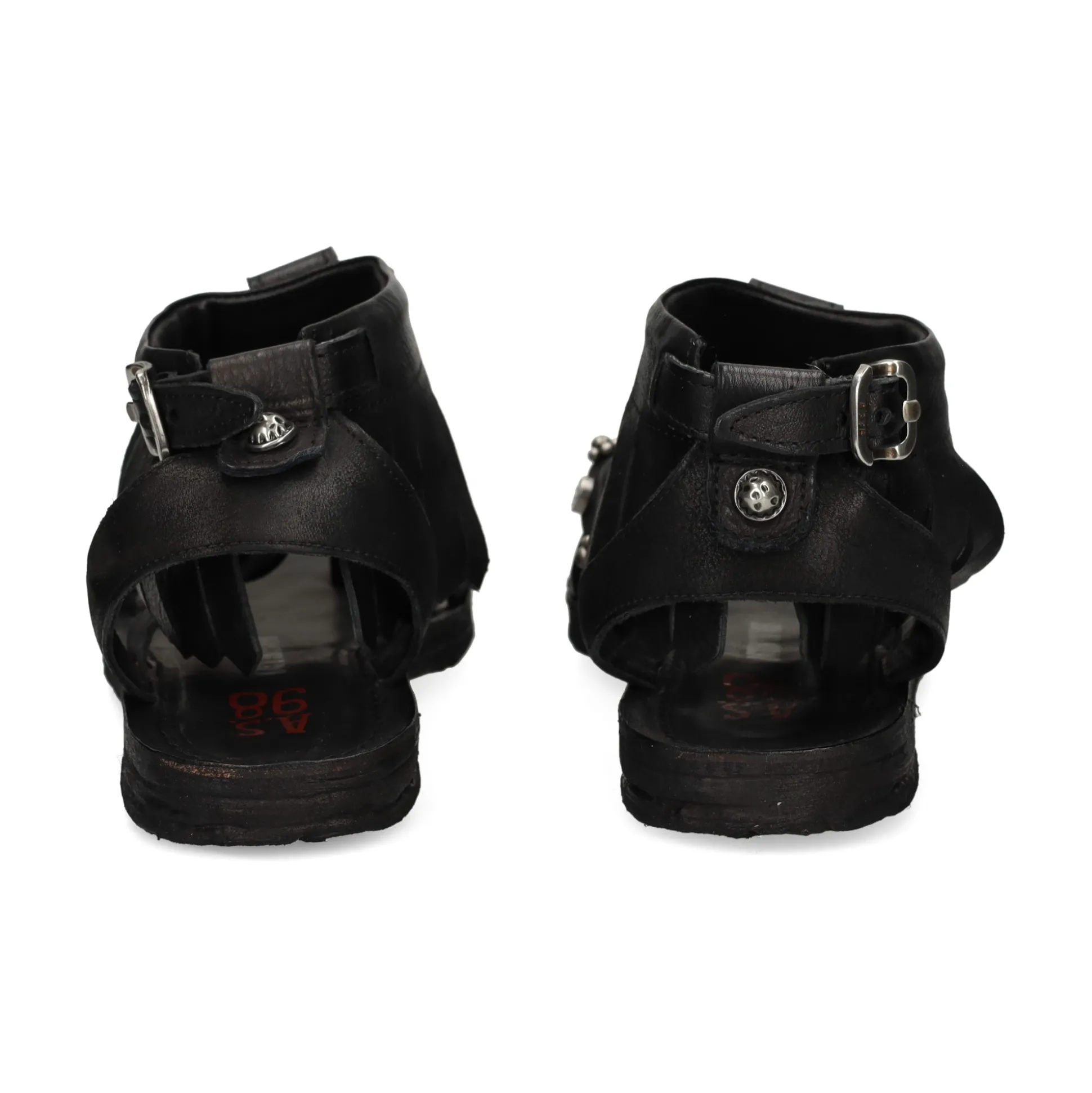 A.S.98 Sandalias planas de Mujer A16069 6002 NEGRO