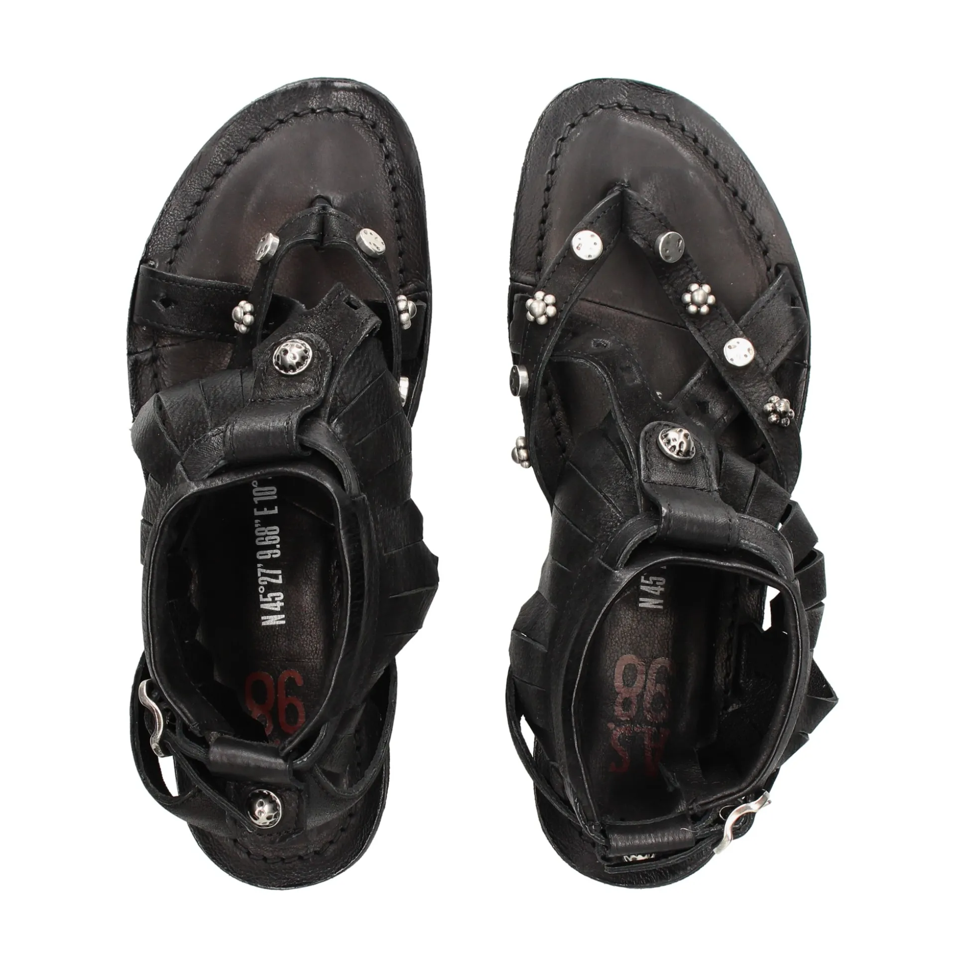 A.S.98 Sandalias planas de Mujer A16069 6002 NEGRO