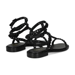 ASH Sandalias planas de Mujer PLAY BIS 006 NEGRO
