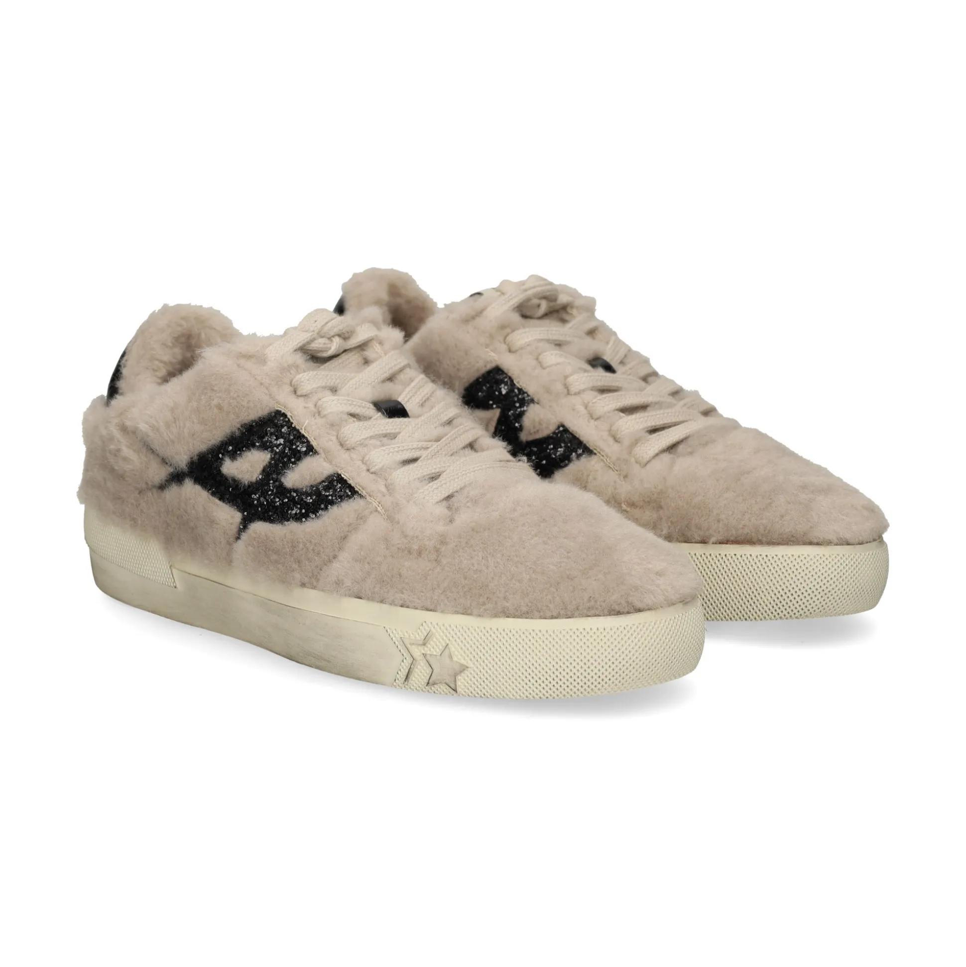 ASH Zapatillas de Mujer MALIBU FUR 002 BONE/BLACK