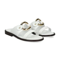 BEFREE Sandalias planas de Mujer NICE-110 BLANCO