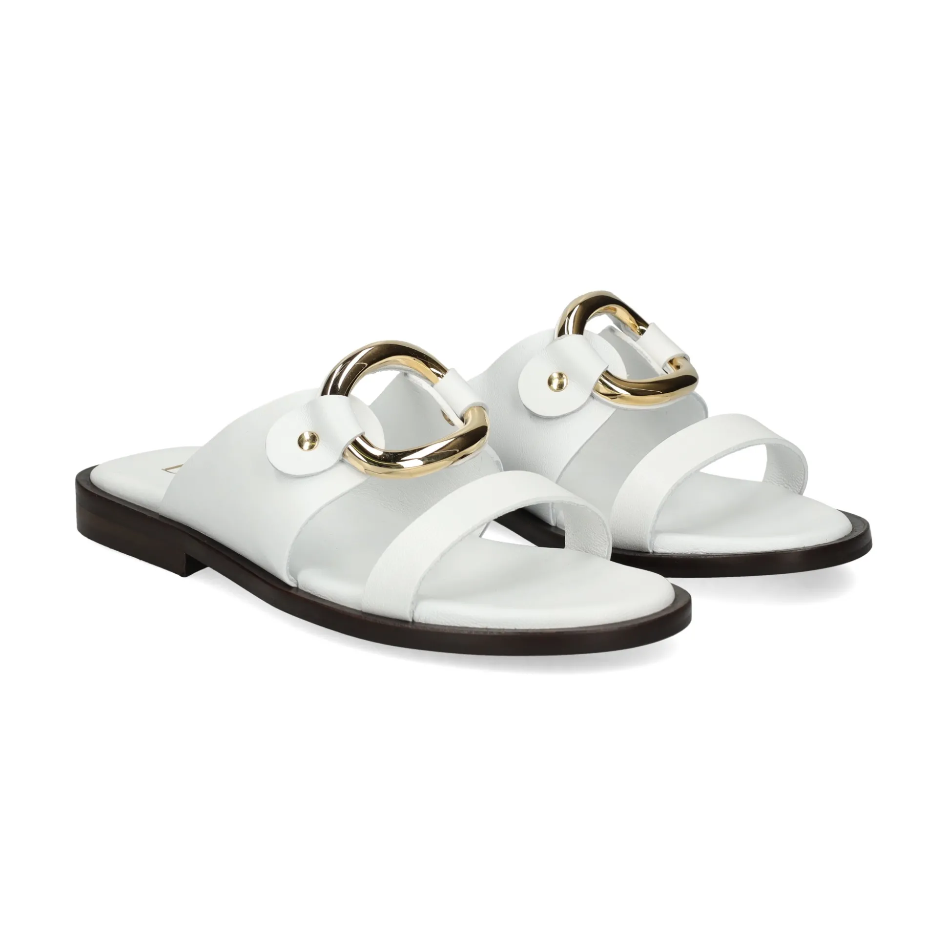 BEFREE Sandalias planas de Mujer NICE-110 BLANCO