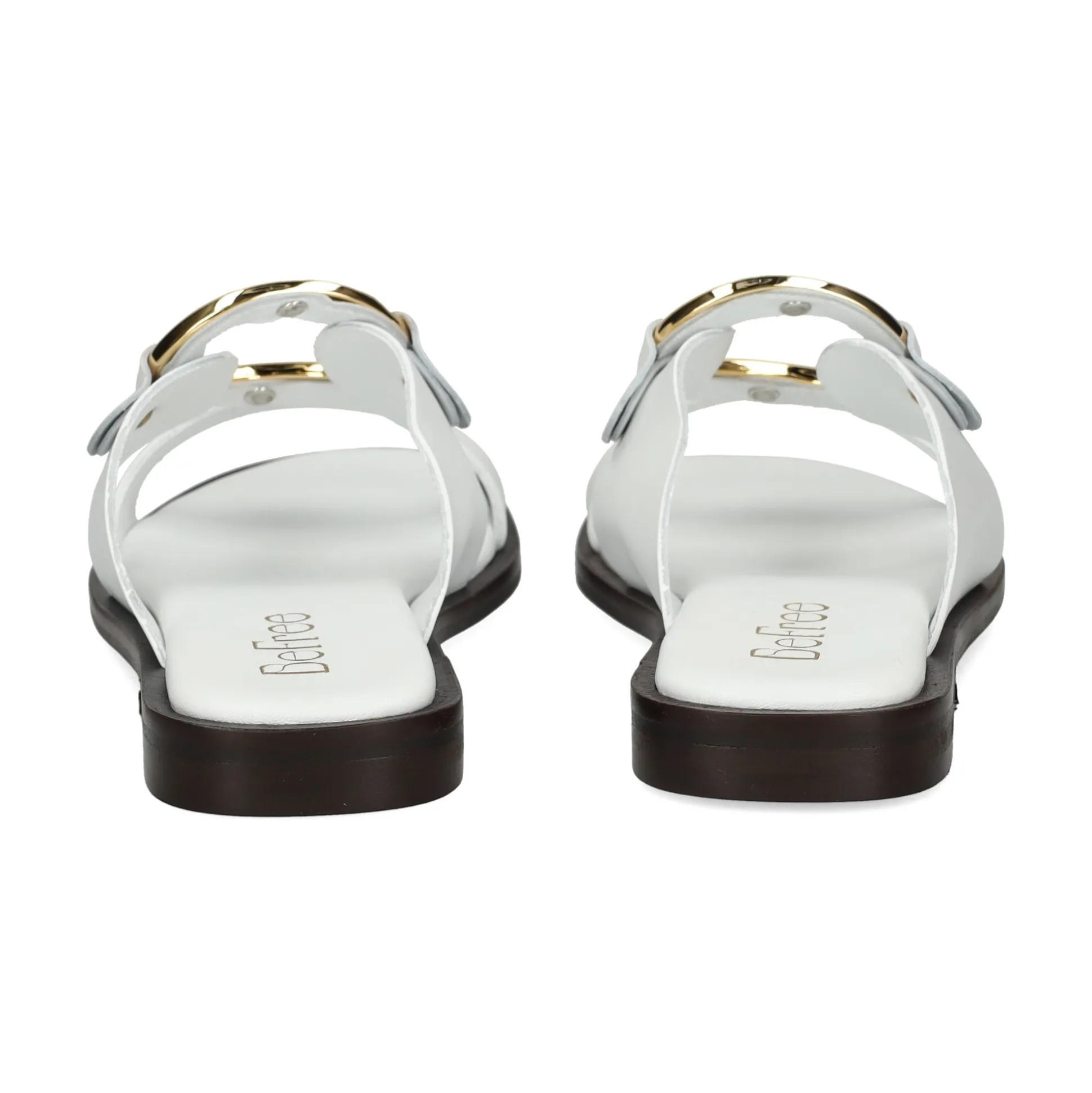 BEFREE Sandalias planas de Mujer NICE-110 BLANCO