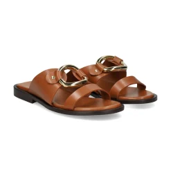 BEFREE Sandalias planas de Mujer NICE-110 CAMEL