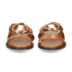 BEFREE Sandalias planas de Mujer NICE-110 CAMEL
