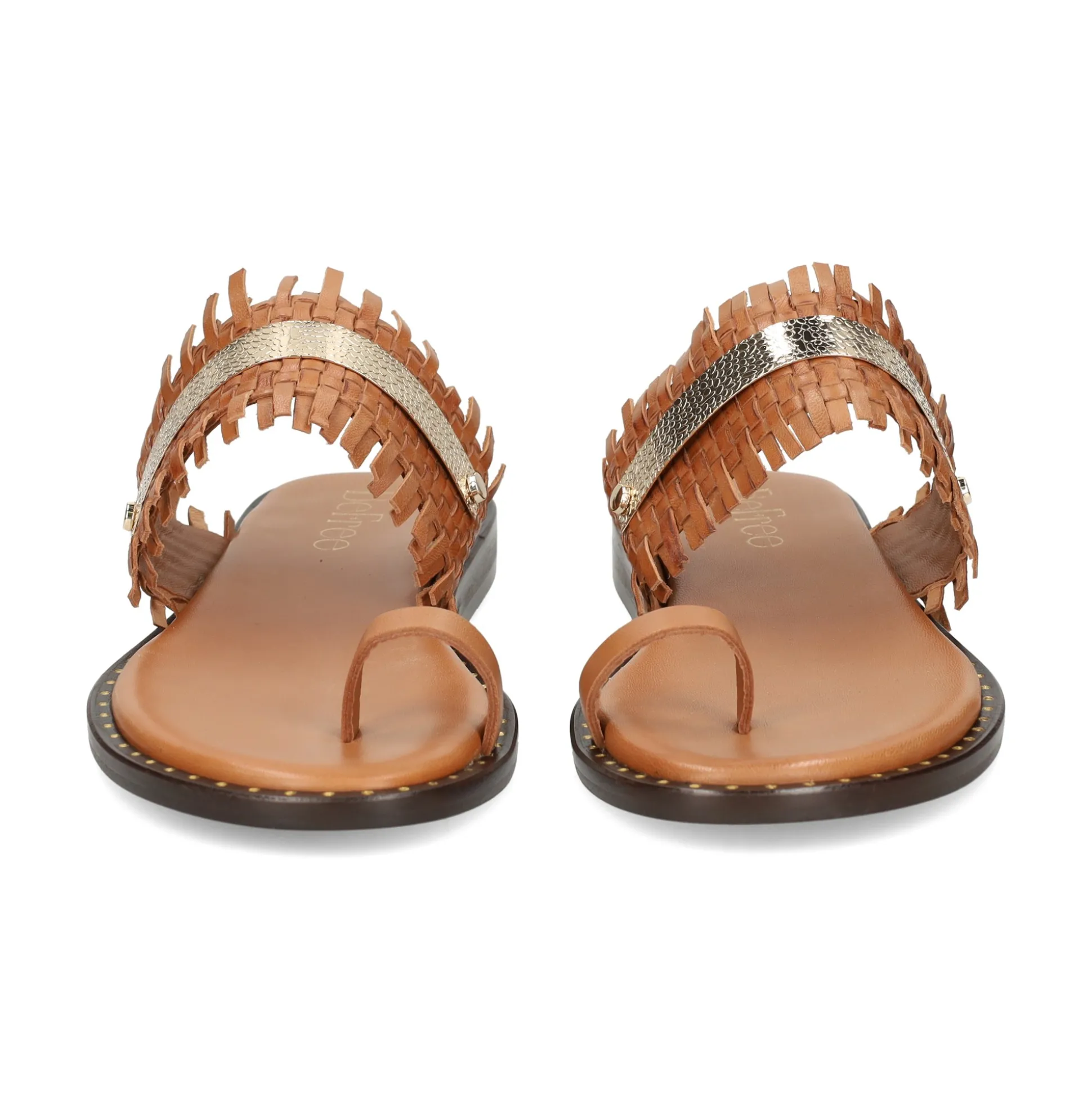 BEFREE Sandalias planas de Mujer RIGA-535 CAMEL