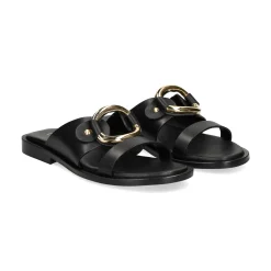 BEFREE Sandalias planas de Mujer NICE-110 NEGRO