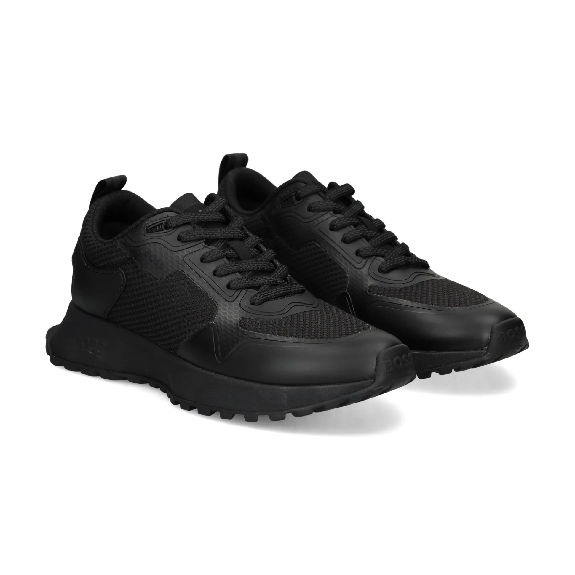BOSS Zapatillas de Hombre Jonah_Runn_meth 009 NEGRO