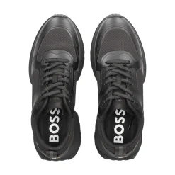 BOSS Zapatillas de Hombre Jonah_Runn_meth 009 NEGRO