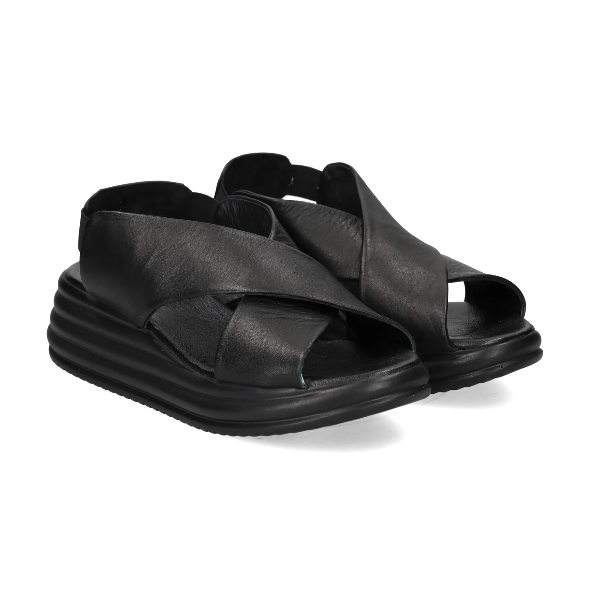 BUENO Sandalias con plataforma de Mujer WY5703 NEGRO