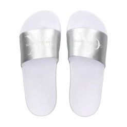 CALVIN KLEIN Sandalias planas de Mujer YW0YW01243 0K9 WHITE/SILVE