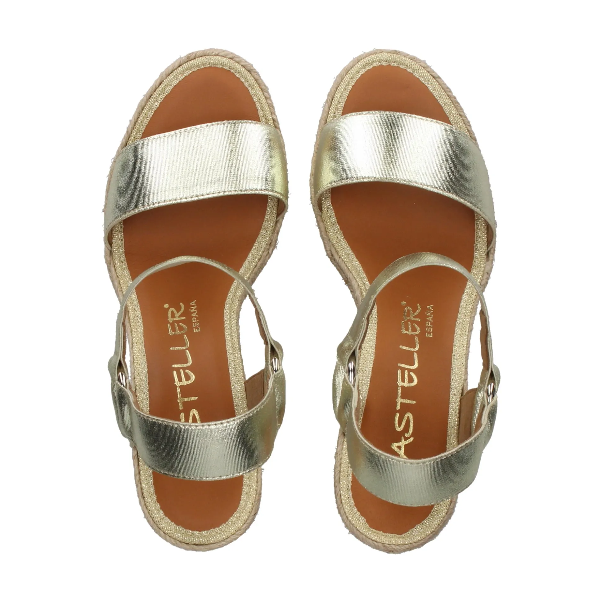 CASTELLER Sandalias cuña de Mujer 49-21-562 PLATINO