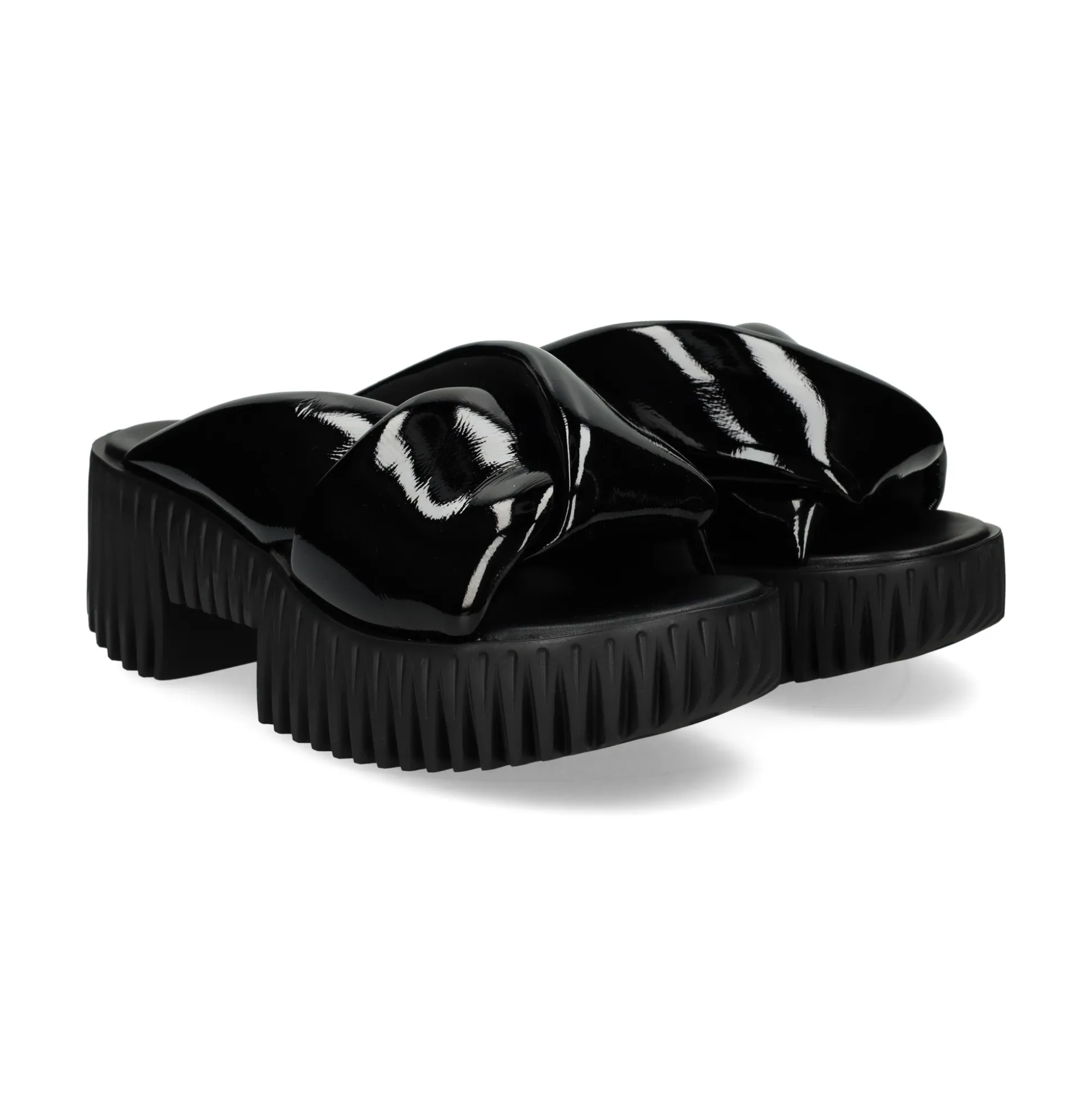 4CCCCEES Sandalias con plataforma de Mujer PLIA ANDA NEGRO