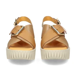 4CCCCEES Sandalias con plataforma de Mujer PLIA JUNO TAUPE