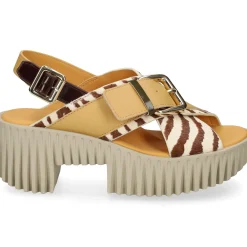 4CCCCEES Sandalias con plataforma de Mujer PLIA JUNO ZEBRA MIX