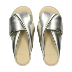 4CCCCEES Sandalias con plataforma de Mujer PLIA ANDA CHAMPAGNE