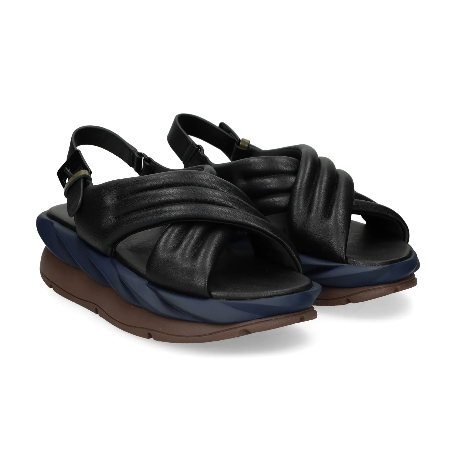 4CCCCEES Sandalias con plataforma de Mujer MELLOW MANA NEGRO