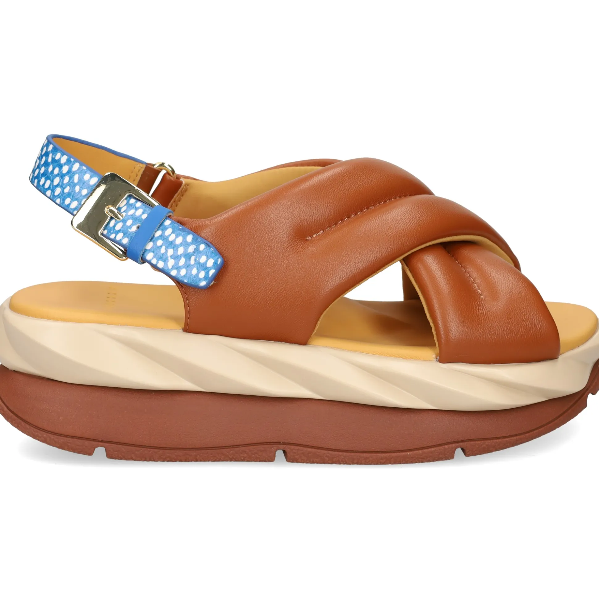 4CCCCEES Sandalias con plataforma de Mujer MELLOW MOA MARRON