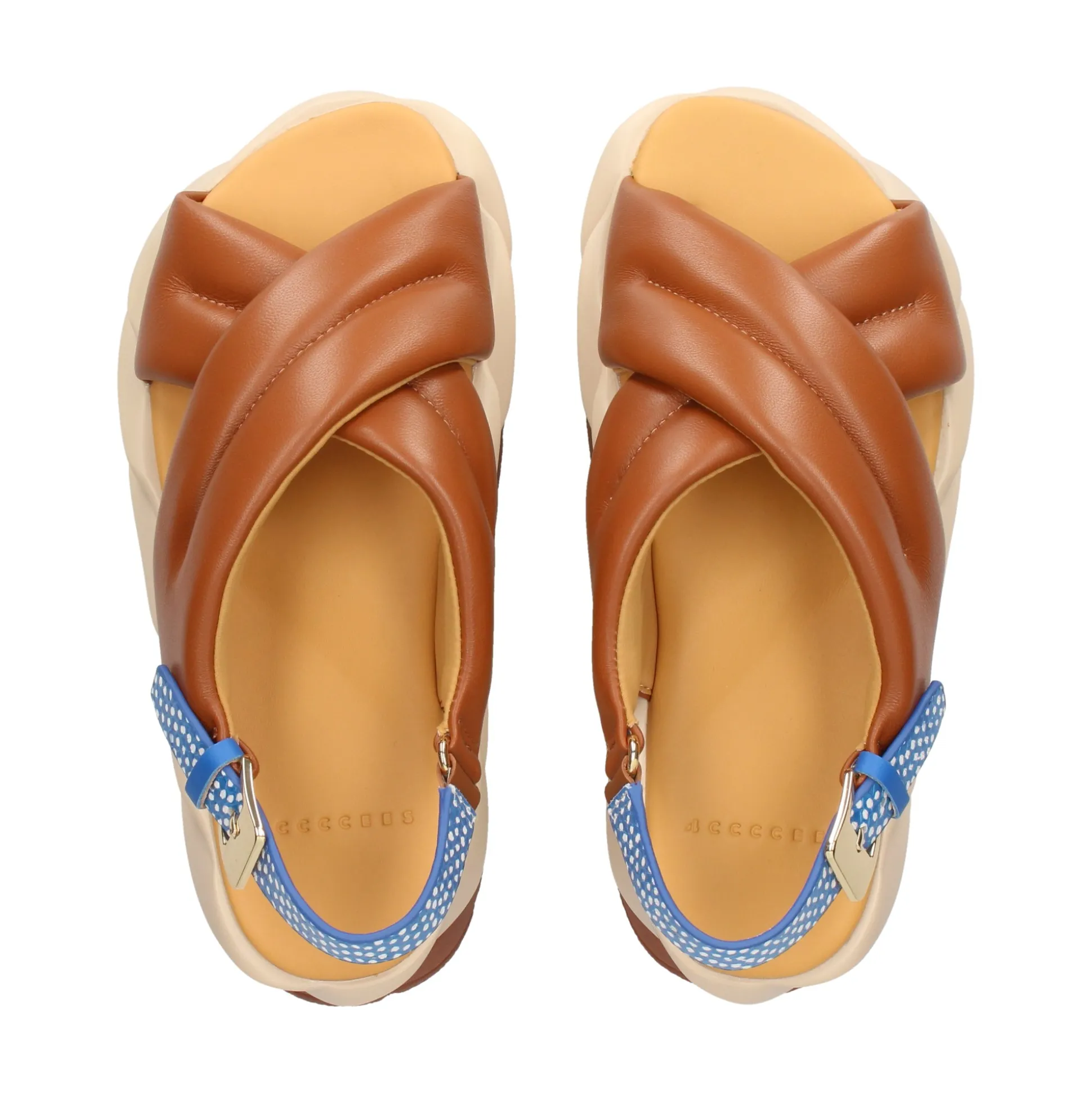 4CCCCEES Sandalias con plataforma de Mujer MELLOW MOA MARRON