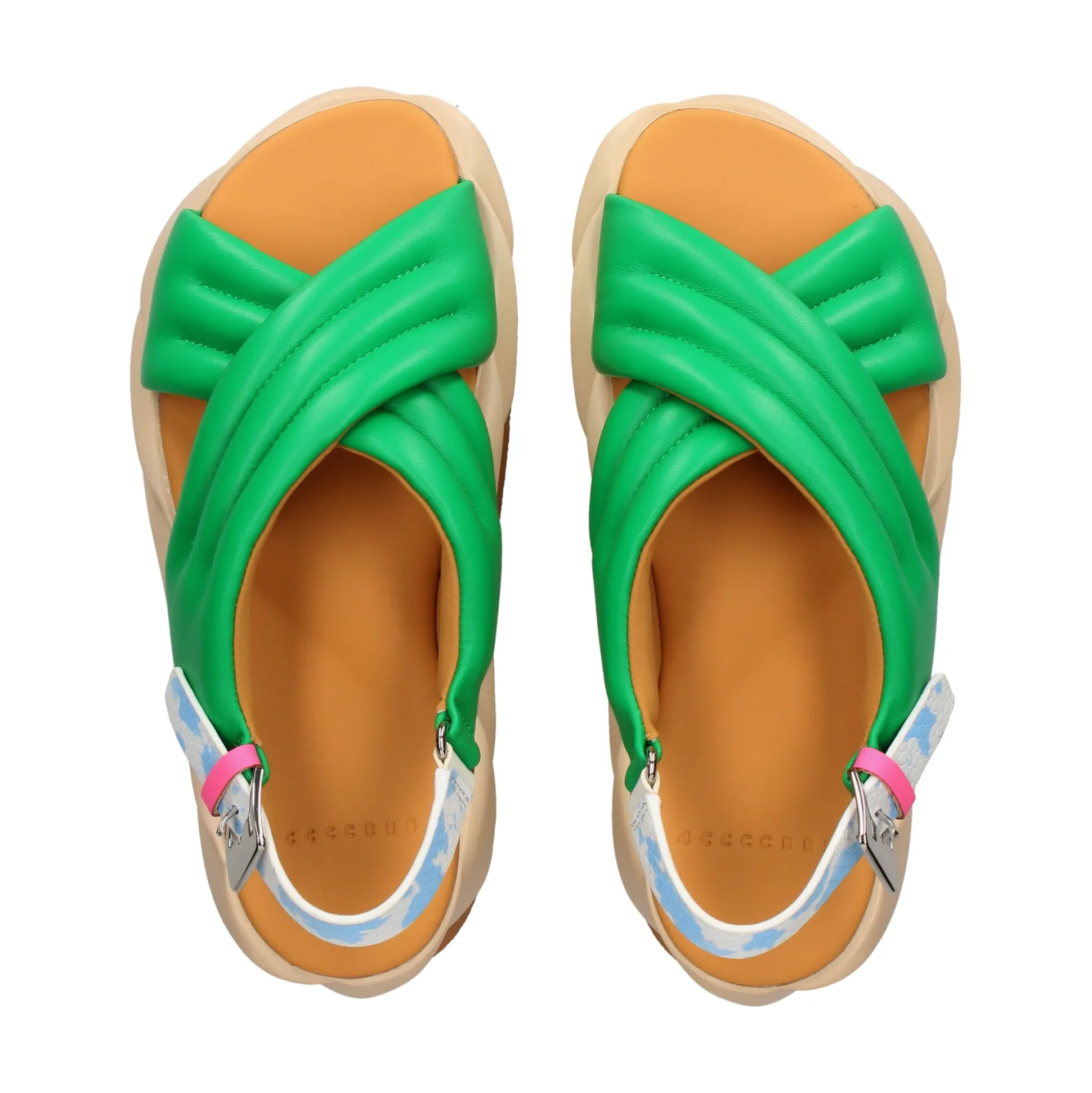 4CCCCEES Sandalias con plataforma de Mujer MELLOW MANA VERDE