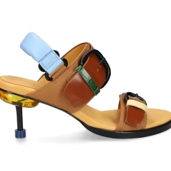 4CCCCEES Sandalias con tacón de Mujer OSHA LINE MARRON