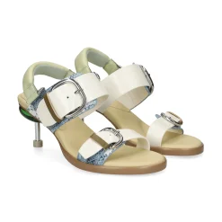 4CCCCEES Sandalias con tacón de Mujer OSHA LINE BLANCO