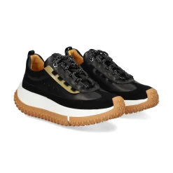 4CCCCEES Zapatillas de Mujer KAPOK PINTO NEGRO