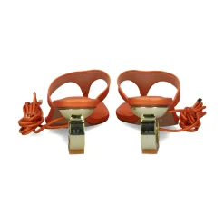 EXE Sandalias con tacón de Mujer BRENDA-314 NARANJA