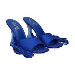 EXE Sandalias con tacón de Mujer CRYSTAL-706 AZUL