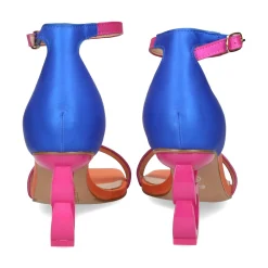 EXE Sandalias con tacón de Mujer LILIAN-055 BLUE-FUCSIA