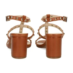 EXE Sandalias con tacón de Mujer CLEO-799 TAN GOLD