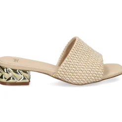 EXE Sandalias con tacón de Mujer KATY-400 BEIGE