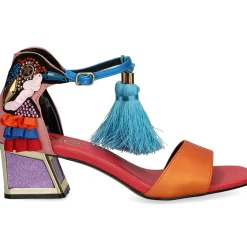 EXE Sandalias con tacón de Mujer LUISA-210 PINK ORANGE