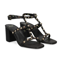 EXE Sandalias con tacón de Mujer CLEO-799 BLACK GOLD