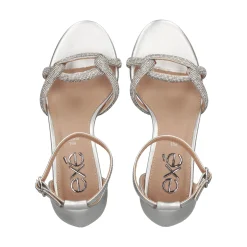 EXE Sandalias con tacón de Mujer PENNY-247 SILVER