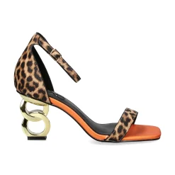 EXE Sandalias con tacón de Mujer LILIAN-055 LEOPARDO