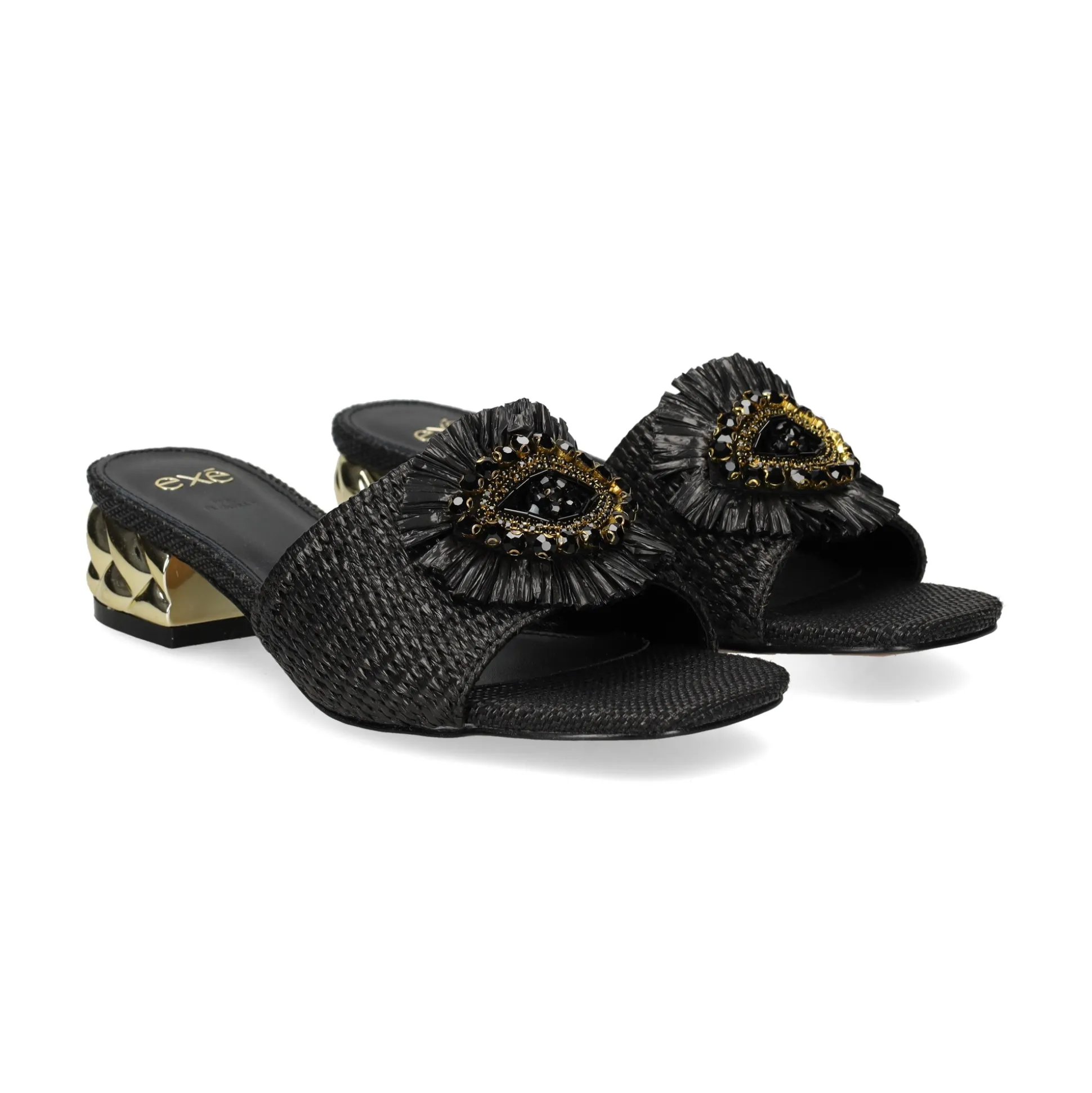 EXE Sandalias con tacón de Mujer KATY-424 NEGRO