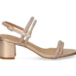EXE Sandalias con tacón de Mujer 2570-F1906-Y15 CHAMPAGNE