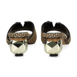 EXE Sandalias con tacón de Mujer SCARLET-601 BLACK BEIGE