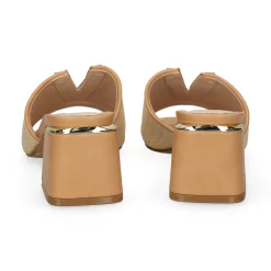EXE Sandalias con tacón de Mujer CARMEN-160 BEIGE