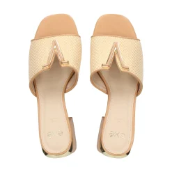 EXE Sandalias con tacón de Mujer CARMEN-160 BEIGE